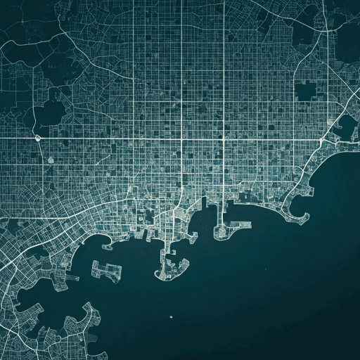 Stylised service coverage map